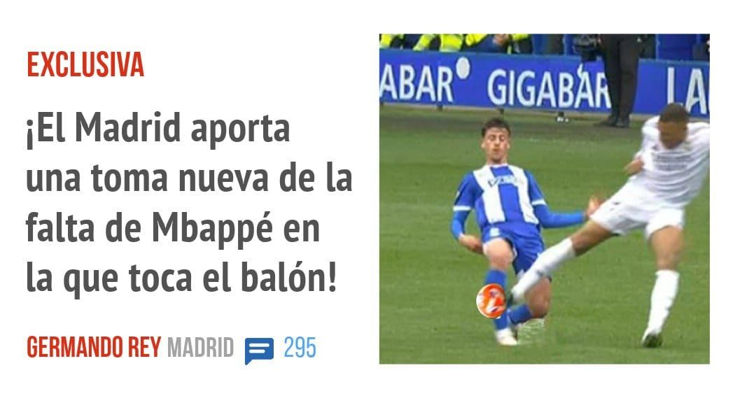 EXCLUSIVA. iEl Madrid aporta una toma nueva de la falta de Mbappé en la que toca el balón!