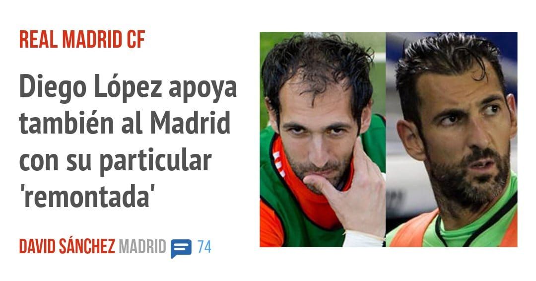 REAL MADRID CF. Diego López apoya también al Madrid con su particular 'remontada'