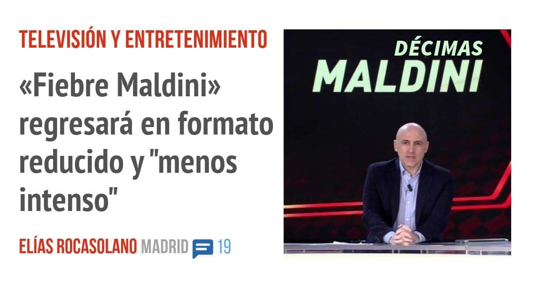 TELEVISION Y ENTRETENIMIENTO. «Fiebre Maldini» regresará en formato reducido y "menos intenso"