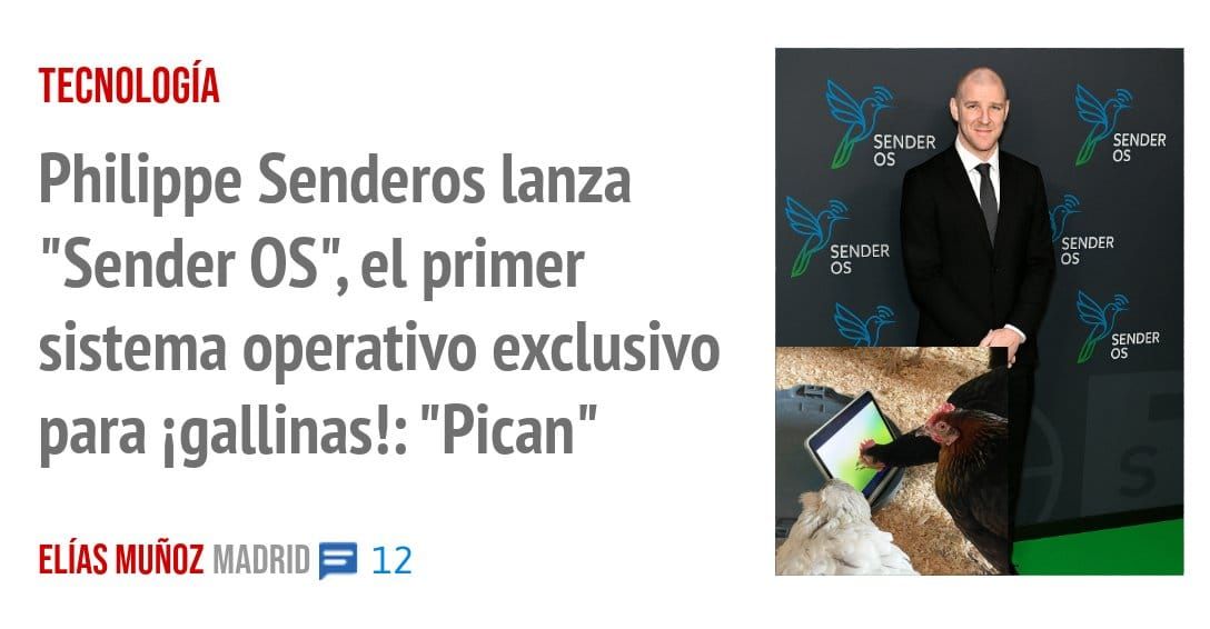 TECNOLOGÍA. Philippe Senderos lanza "Sender OS", el primer sistema operativo exclusivo para igallinas!: "Pican"