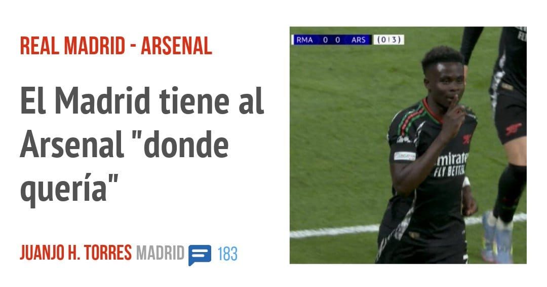 REAL MADRID - ARSENAL. El Madrid tiene al Arsenal "donde quería"