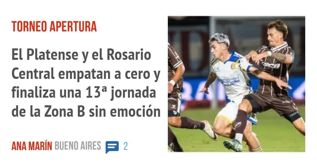 TORNEO APERTURA. El Platense y el Rosario Central empatan a cero y finaliza una 13a jornada de la Zona B sin emoción