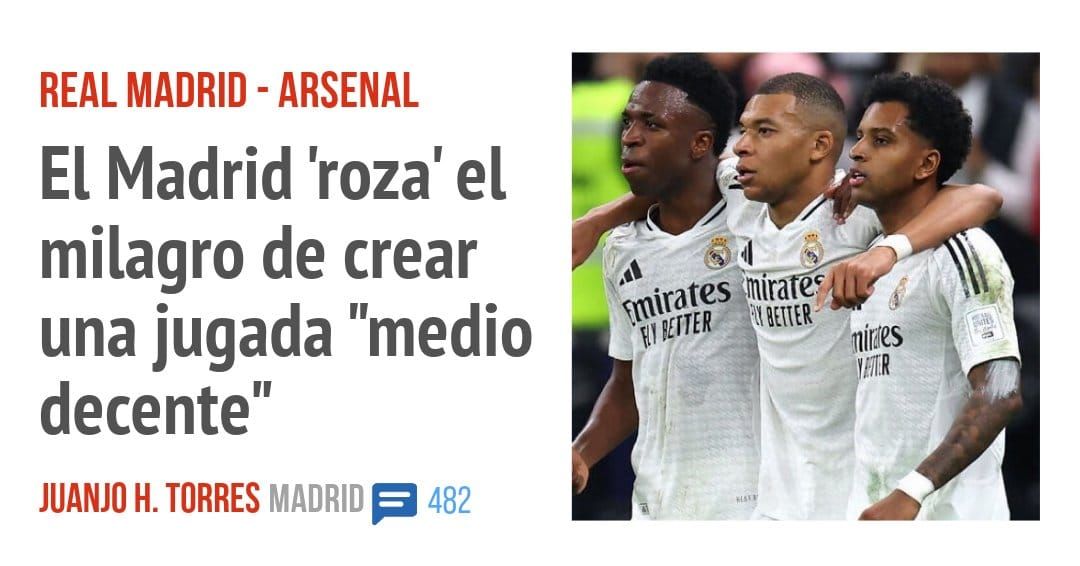 REAL MADRID - ARSENAL. El Madrid 'roza' el milagro de crear una jugada "medio decente"