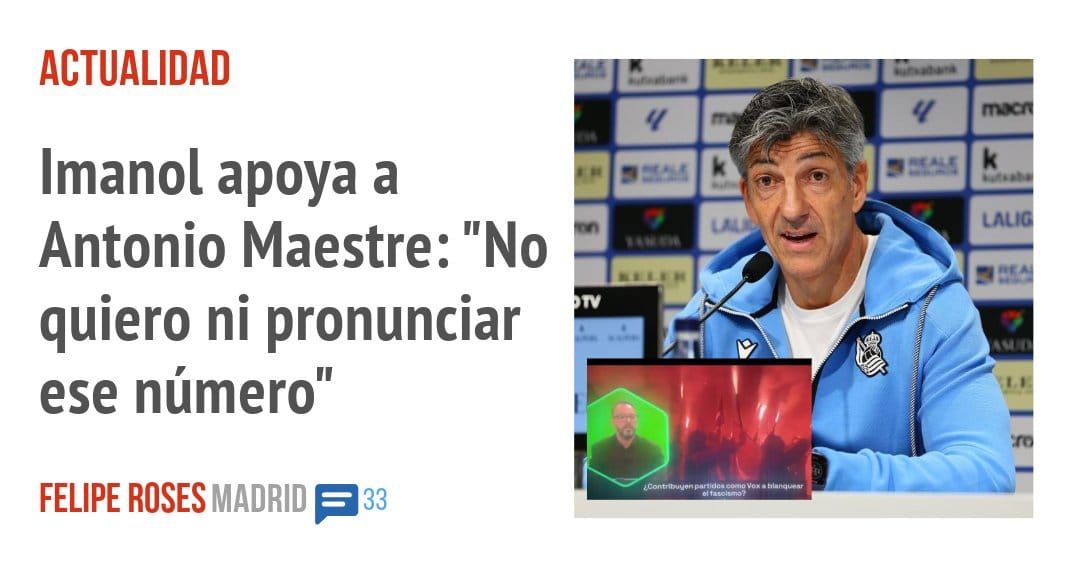 ACTUALIDAD. Imanol apoya a Antonio Maestre: "No quiero ni pronunciar ese número"