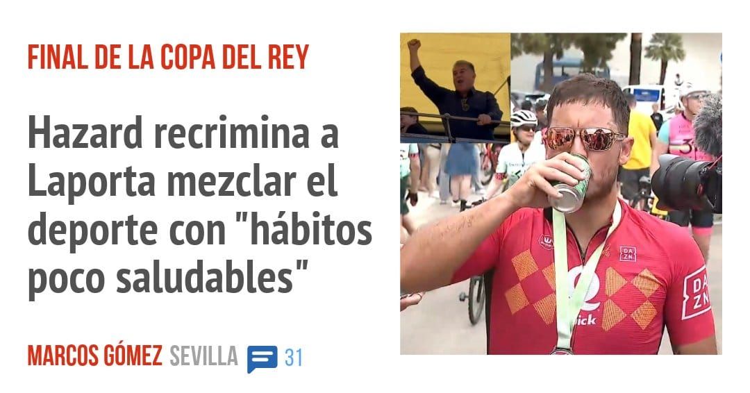 FINAL DE LA COPA DEL REY. Hazard recrimina a Laporta mezclar el deporte con "hábitos poco saludables"