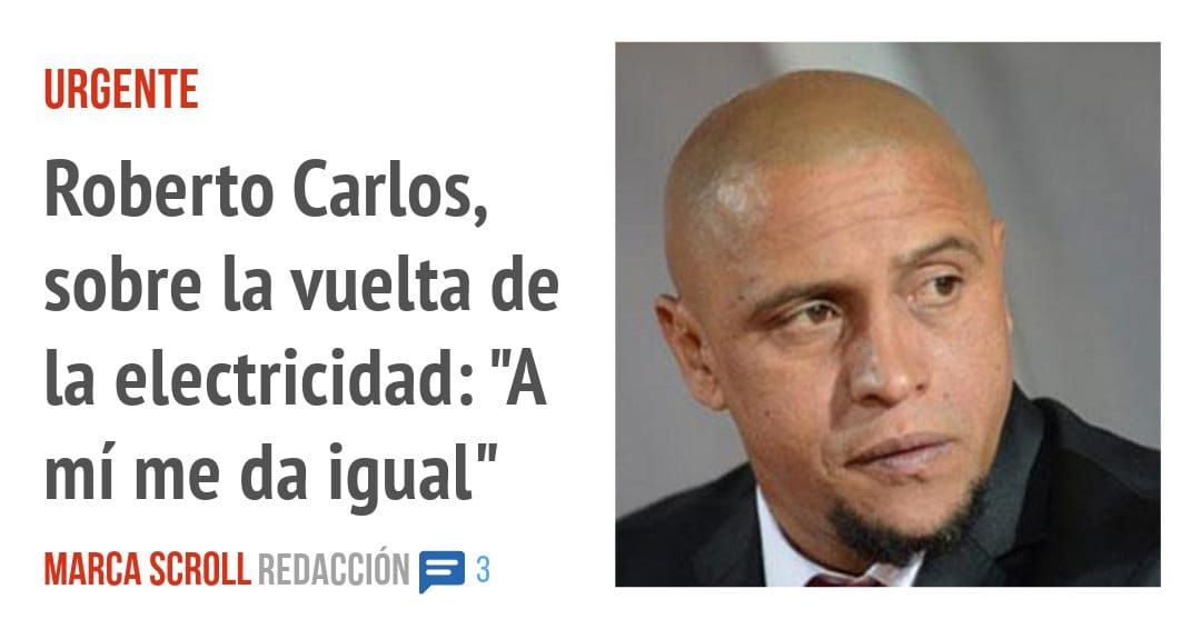 URGENTE. Roberto Carlos, sobre la vuelta de la electricidad: "A mí me da igual"