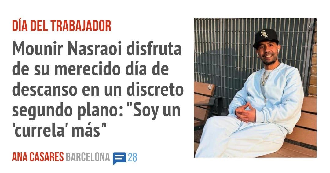 DÍA DEL TRABAJADOR. Mounir Nasraoi disfruta de su merecido día de descanso en un discreto segundo plano: "Soy un 'currela' más"