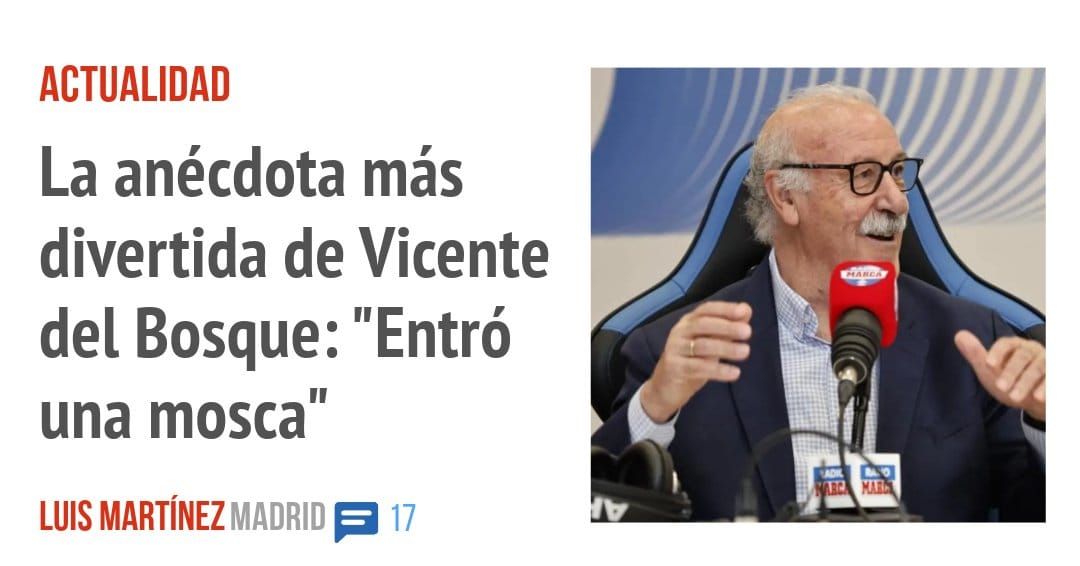 ACTUALIDAD. La anécdota más divertida de Vicente del Bosque: "Entró una mosca"