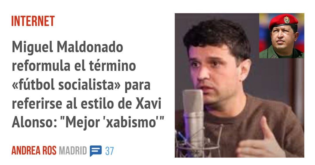 INTERNET. Miguel Maldonado reformula el término «fútbol socialista» para referirse al estilo de Xavi Alonso: "Mejor 'xabismo"'