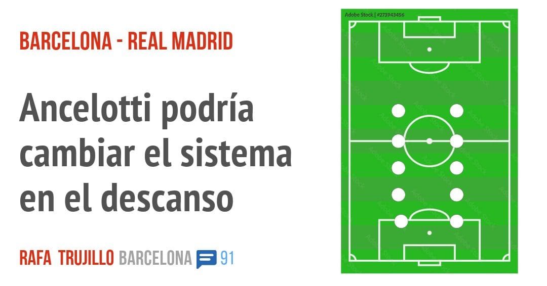 BARCELONA - REAL MADRID. Ancelotti podría cambiar el sistema en el descanso