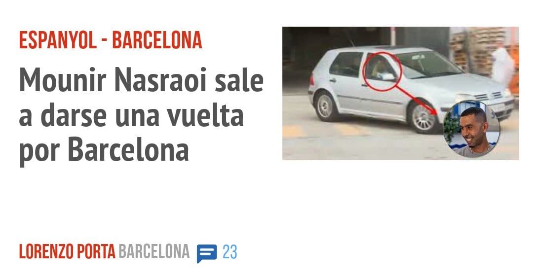 ESPANYOL - BARCELONA. Mounir Nasraoi sale a darse una vuelta por Barcelona
