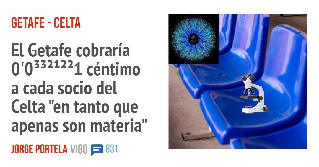 GETAFE - CELTA. El Getafe cobraría a cada socio del Celta "en tanto que apenas son materia"