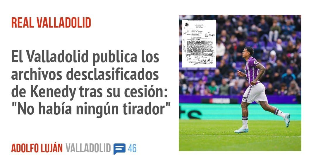 REAL VALLADOLID. El Valladolid publica los archivos desclasificados de Kenedy tras su cesión: "No había ningún tirador"