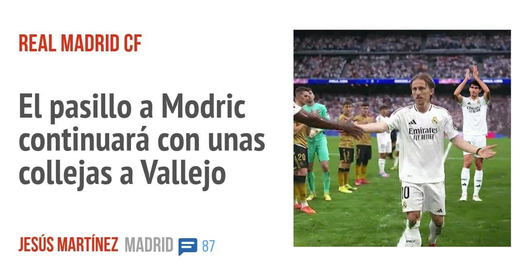 REAL MADRID CF. El pasillo a Modric continuará con unas collejas a Vallejo