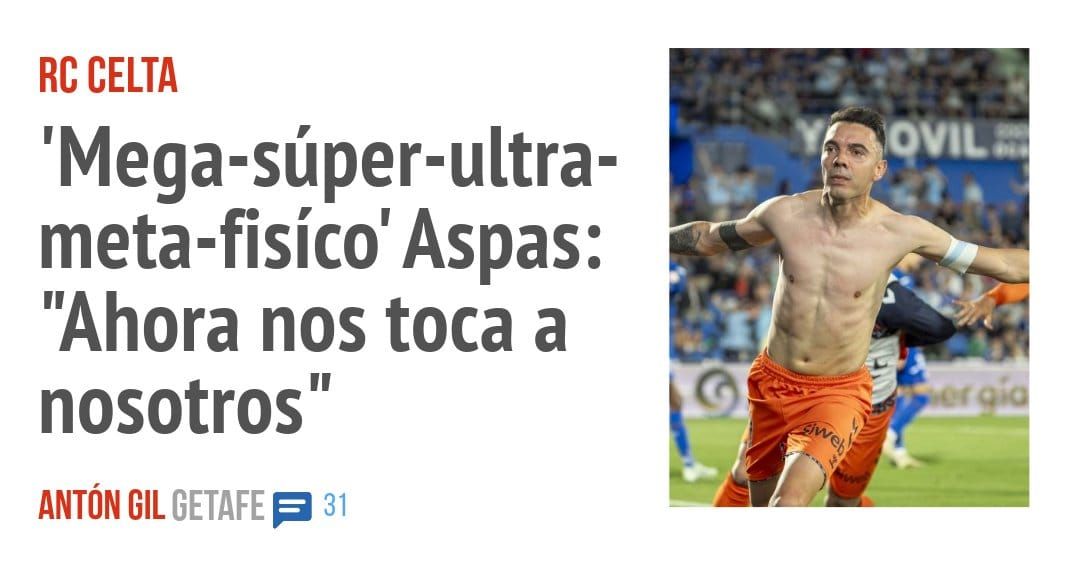RC CELTA. 'Mega-súper-ultra- meta-fisíco' Aspas: "Ahora nos toca a nosotros"