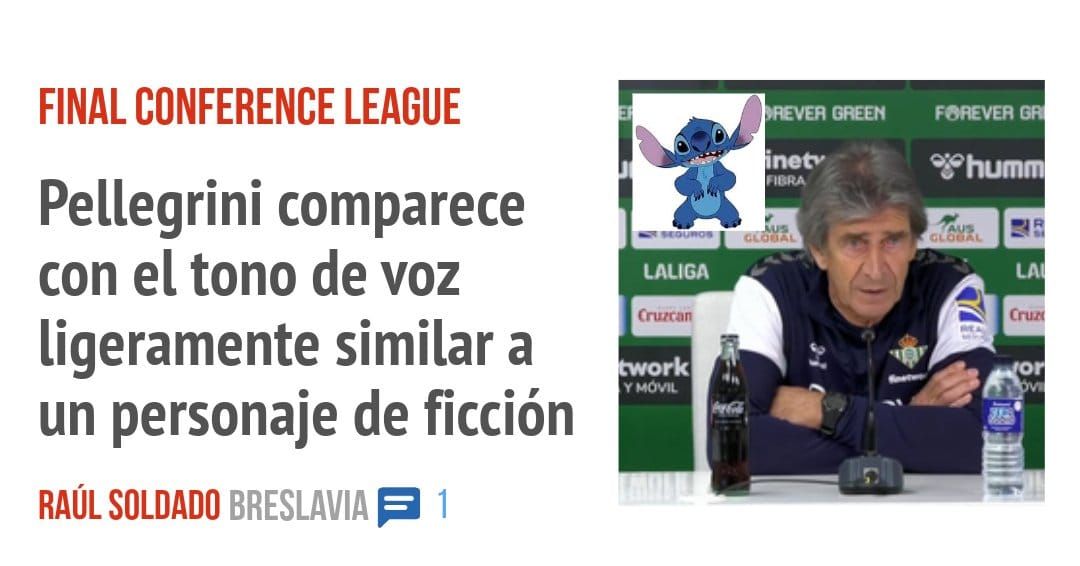 FINAL CONFERENCE LEAGUE. Pellegrini comparece con el tono de voz ligeramente similar a un personaje de ficción