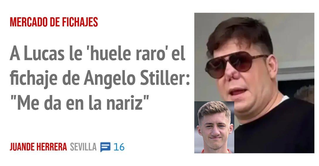 MERCADO DE FICHAJES. A Lucas le 'huele raro' el fichaje de Angelo Stiller: "Me da en la nariz"