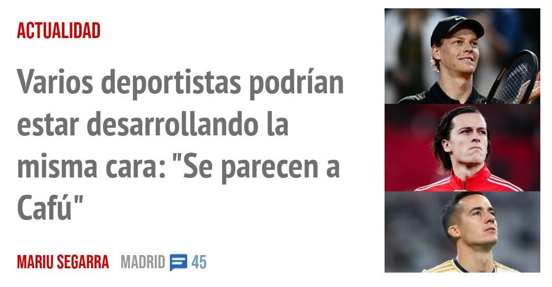 ACTUALIDAD. Varios deportistas podrían estar desarrollando la misma cara: "Se parecen a Cafú"