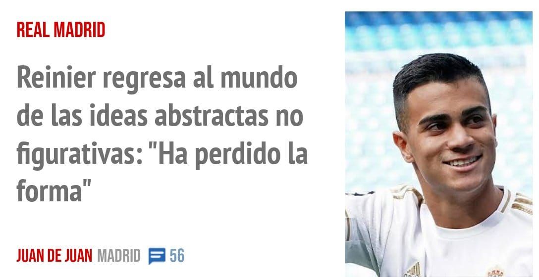 REAL MADRID. Reinier regresa al mundo de las ideas abstractas no figurativas: "Ha perdido la forma"