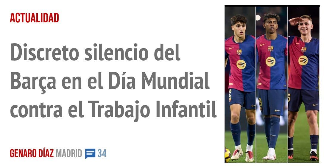 ACTUALIDAD. Discreto silencio del Barça en el Día Mundial contra el Trabajo Infantil