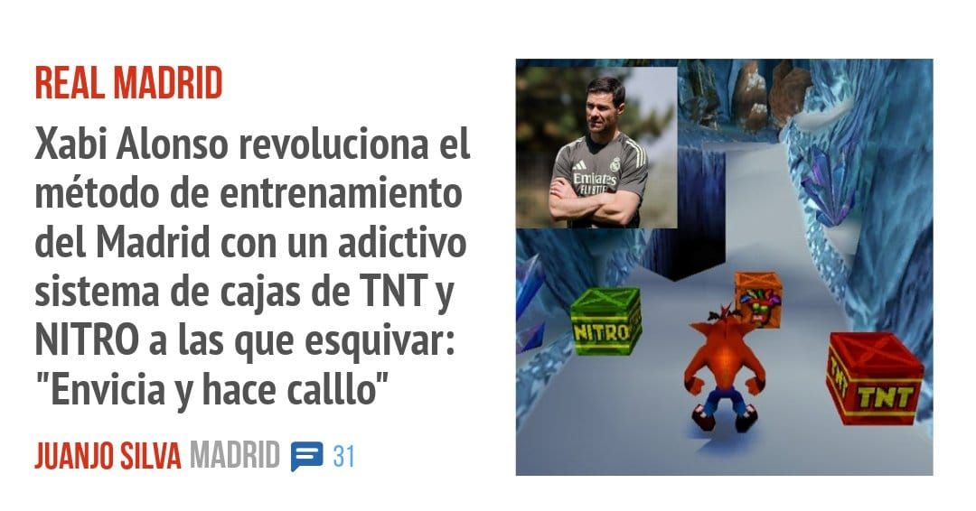 REAL MADRID. Xabi Alonso revoluciona el método de entrenamiento del Madrid con un adictivo sistema de cajas de TNT y NITRO a las que esquivar: "Envicia y hace calllo"