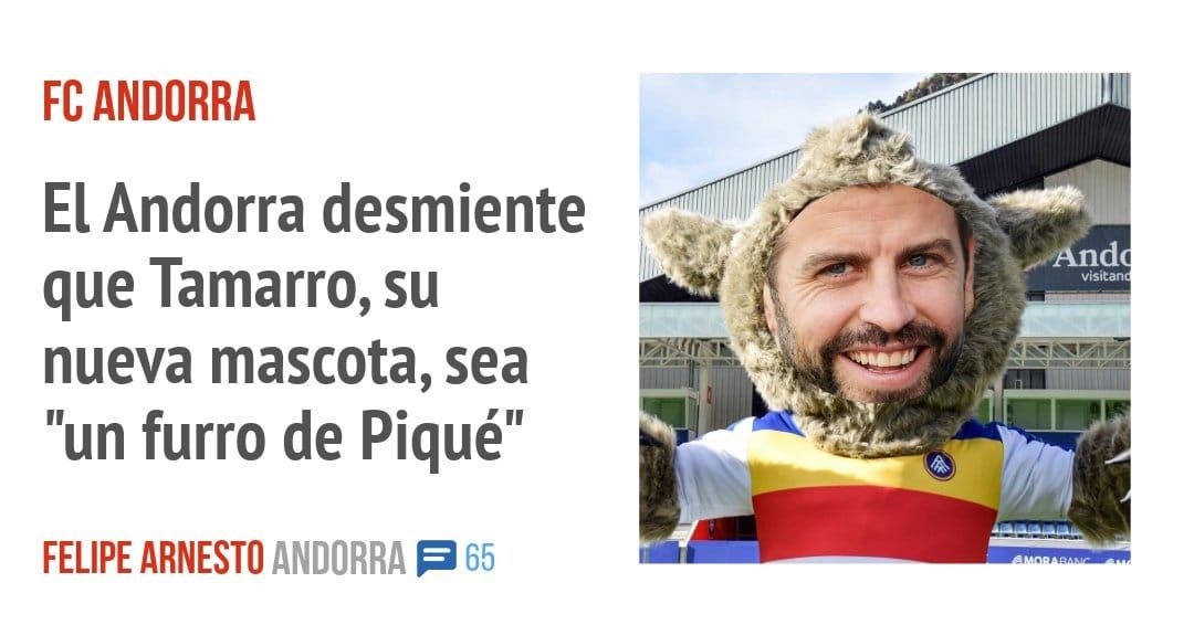 FC ANDORRA. El Andorra desmiente que Tamarro, su nueva mascota, sea "un furro de Piqué"