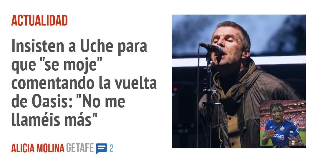 ACTUALIDAD. Insisten a Uche para que "se moje" comentando la vuelta de Oasis: "No me llaméis más"