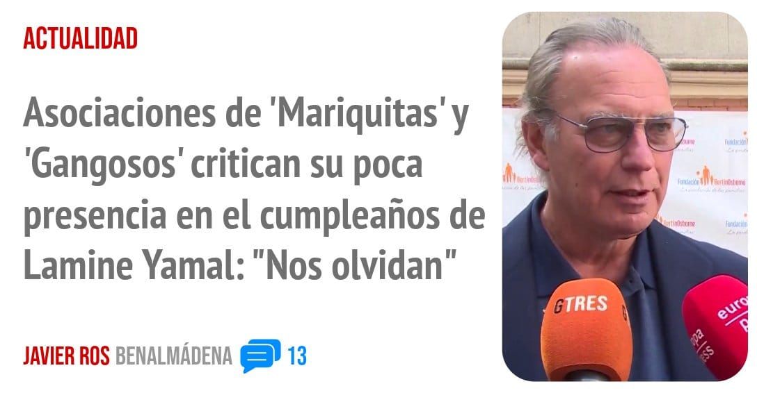 ACTUALIDAD. Asociaciones de 'Mariquitas'y 'Gangosos' critican su poca presencia en el cumpleaños de Lamine Yamal: "Nos olvidan"