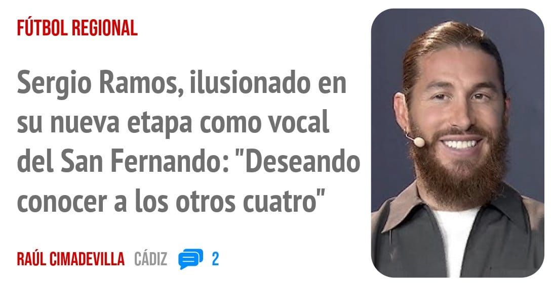 FÚTBOL REGIONAL. Sergio Ramos, ilusionado en su nueva etapa como vocal del San Fernando: "Deseando conocer a los otros cuatro"