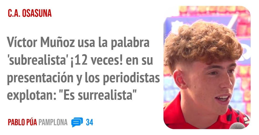 C.A. OSASUNA. Víctor Muñoz usa la palabra 'subrealista' i12 veces! en su presentación y los periodistas explotan: "Es surrealista"