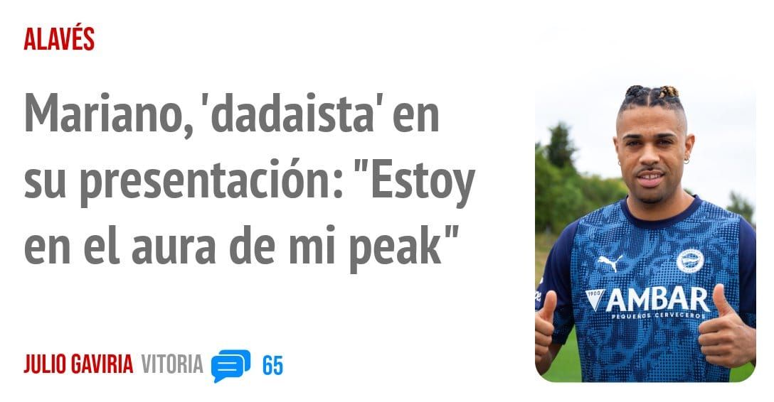 ALAVÉS. Mariano, 'dadaista' en su presentación: "Estoy en el aura de mi peak"