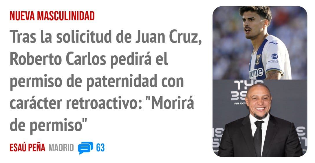 NUEVA MASCULINIDAD. Tras la solicitud de Juan Cruz, Roberto Carlos pedirá el permiso de paternidad con carácter retroactivo: "Morirá de permiso"