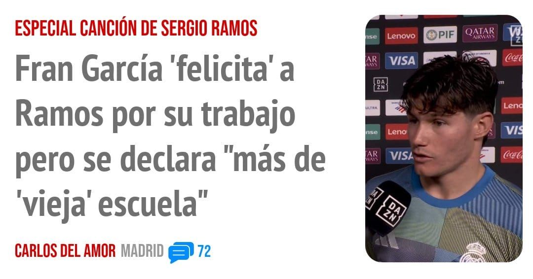 ESPECIAL CANCIÓN DE SERGIO RAMOS. Fran García 'felicita' a Ramos por su trabajo pero se declara "más de 'vieja' escuela"