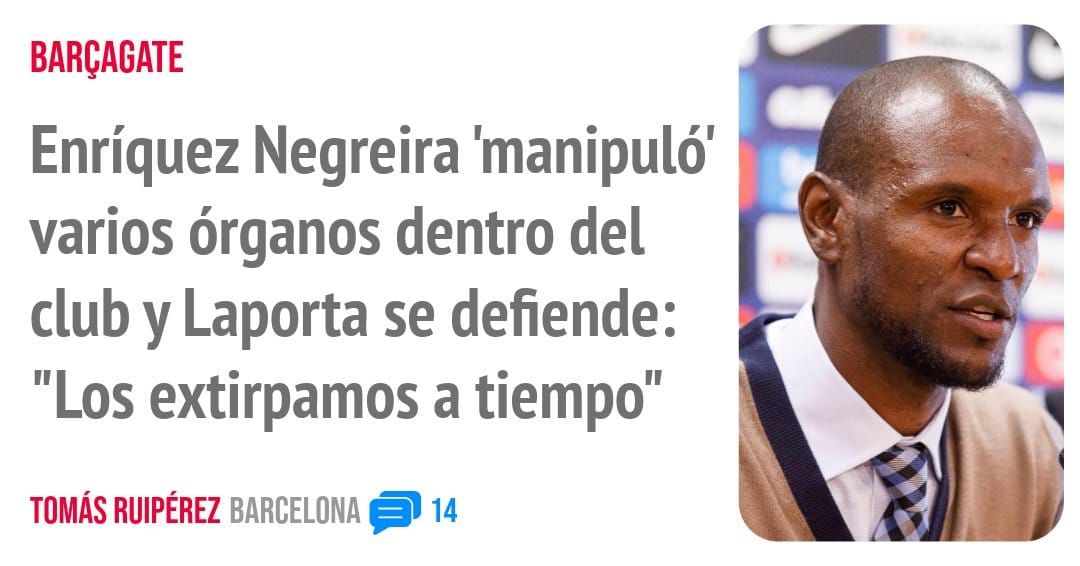 BARÇAGATE. Enríquez Negreira 'manipuló' varios órganos dentro del club y Laporta se defiende: "Los extirpamos a tiempo"