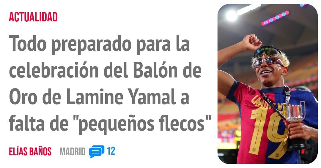 ACTUALIDAD. Todo preparado para la celebración del Balón de Oro de Lamine Yamal a falta de "pequeños flecos"