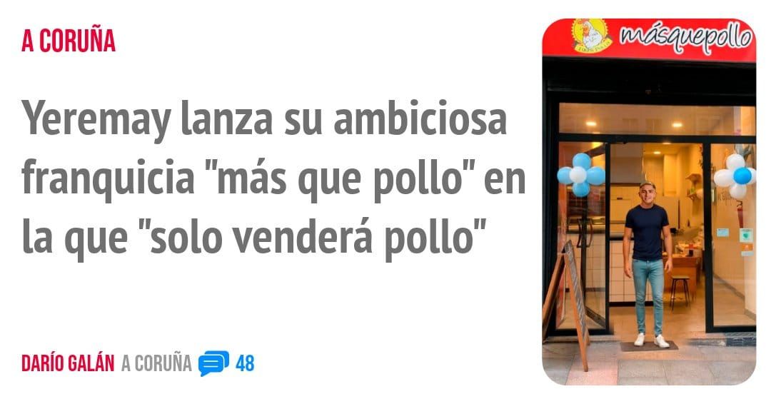 A CORUÑA. Yeremay lanza su ambiciosa franquicia "más que pollo" en la que "solo venderá pollo"