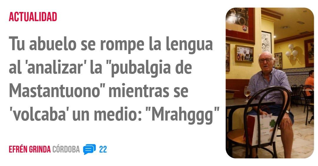 ACTUALIDAD. Tu abuelo se rompe la lengua al 'analizar' la "pubalgia de Mastantuono" mientras se 'volcaba' un medio: "Mrahggg"