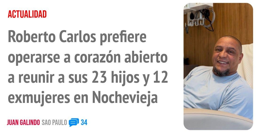 ACTUALIDAD. Roberto Carlos prefiere operarse a corazón abierto a reunir a sus 23 hijos y 12 exmujeres en Nochevieja