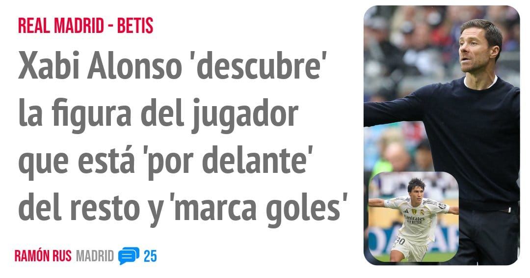 REAL MADRID - BETIS. Xabi Alonso 'descubre' la figura del jugador que está 'por delante' del resto y 'marca goles'