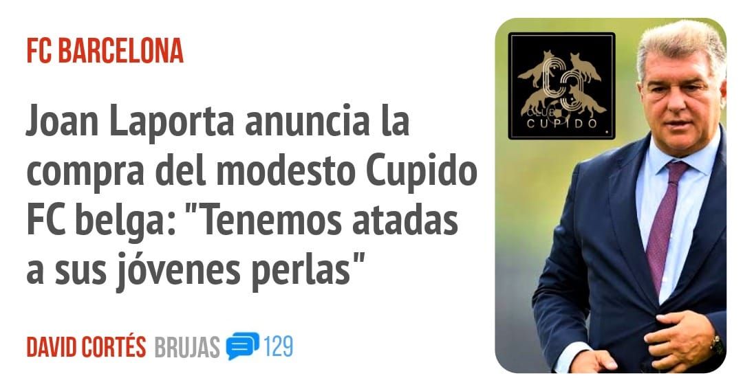FC BARCELONA. Joan Laporta anuncia la compra del modesto Cupido FC belga: "Tenemos atadas a sus jóvenes perlas"