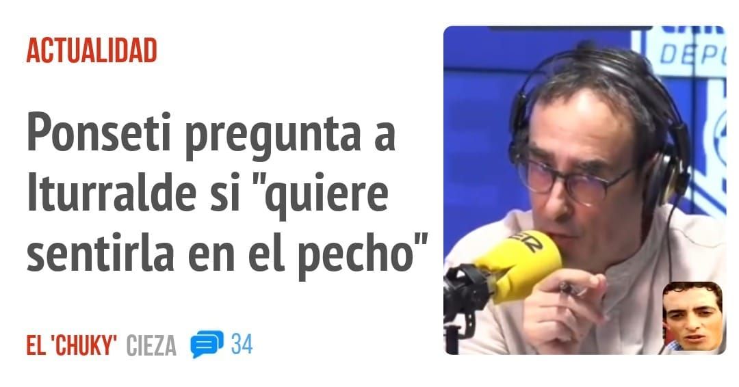 ACTUALIDAD. Ponseti pregunta a Iturralde si "quiere sentirla en el pecho"