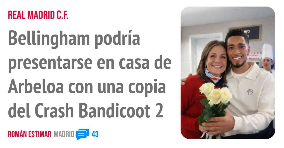 REAL MADRID C.F.. Bellingham podría presentarse en casa de Arbeloa con una copia del Crash Bandicoot 2