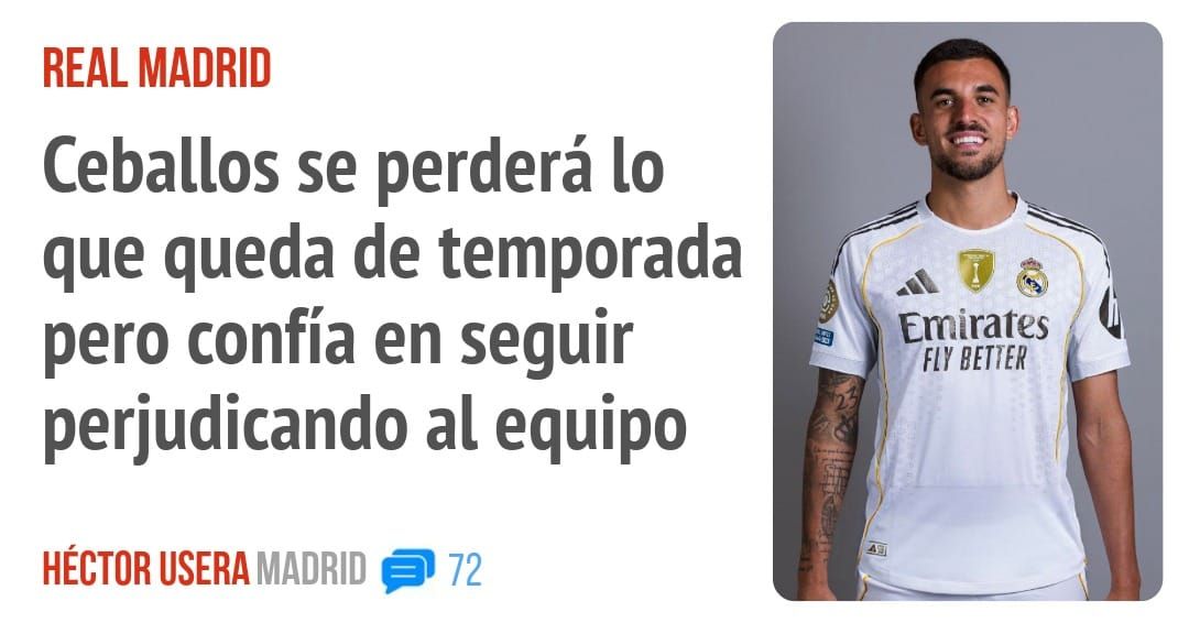 REAL MADRID. Ceballos se perderá 10 que queda de temporada pero confía en seguir perjudicando al equipo