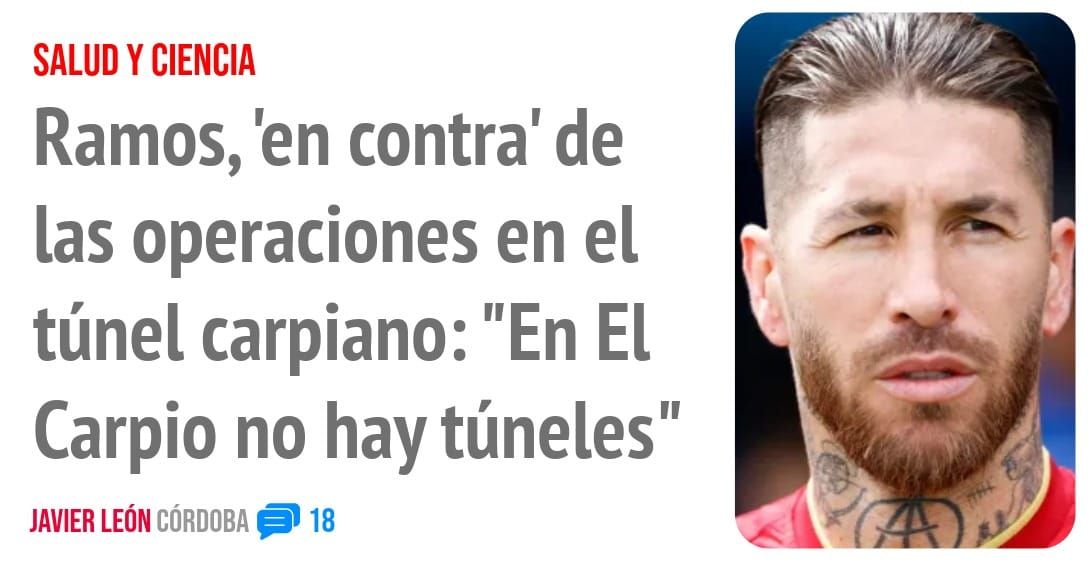 SALUD Y CIENCIA. Ramos, 'en contra' de las operaciones en el túnel carpiano: "En El Carpio no hay túneles"