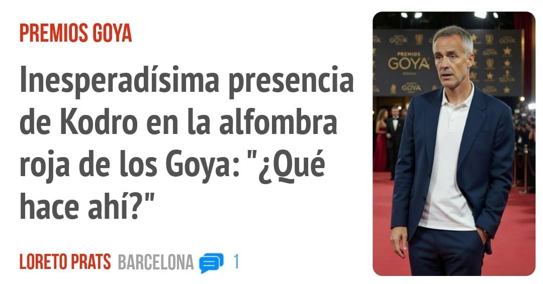 PREMIOS GOYA. Inesperadísima presencia de Kodro en la alfombra roja de los Goya: "¿Qué hace ahí?"