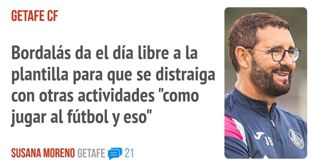 GETAFE CF. Bordalás da el día libre a la plantilla para que se distraiga con otras actividades "como jugar al fútbol y eso"
