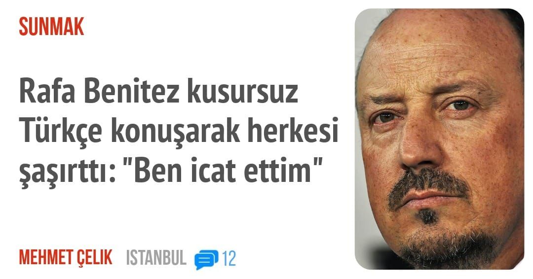 SUNMAK. Rafa Benitez kusursuz Türkçe konu;arak herkesi P*rttl: "Ben icat ettim"