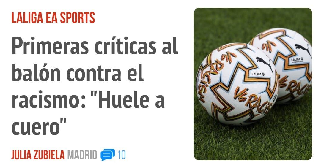 LALIGA EA SPORTS. Primeras críticas al balón contra el racismo: "Huele a cuero"