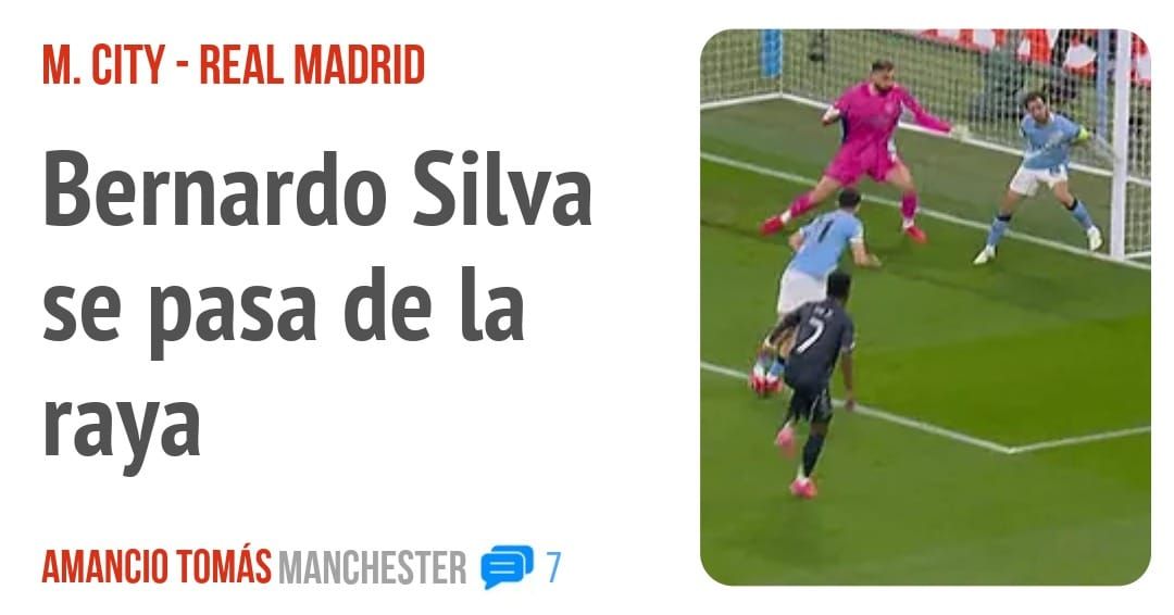 M. CITY - REAL MADRID. Bernardo Silva se pasa de la raya
