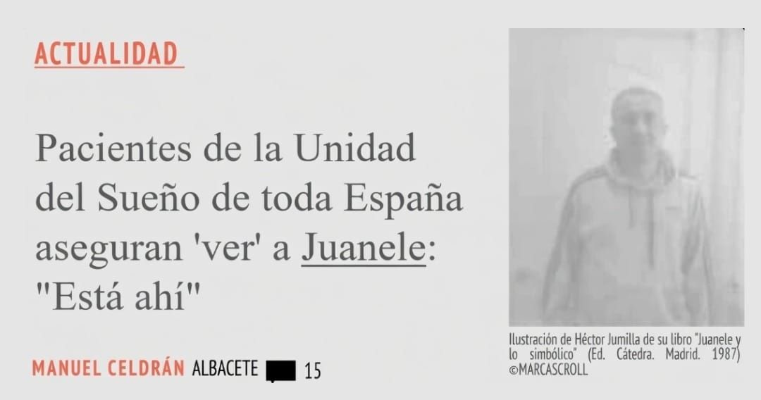 ACTUALIDAD. Pacientes de la Unidad del Sueño de toda España aseguran 'ver' a Juanele: "Está ahí"
